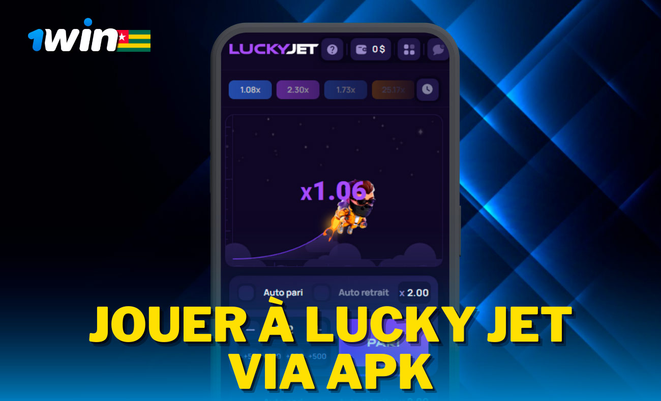 Jouez à Lucky Jet sur votre téléphone portable avec l'application 1Win APK